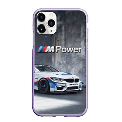 Чехол iPhone 11 Pro матовый BMW M4 GT4 - racing team - motorsport, цвет: 3D-светло-сиреневый