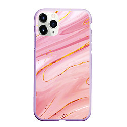 Чехол iPhone 11 Pro матовый Коралловый мрамор, цвет: 3D-сиреневый