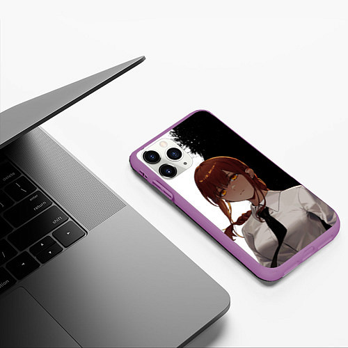 Чехол iPhone 11 Pro матовый Демон контроля - Chainsaw man / 3D-Фиолетовый – фото 3