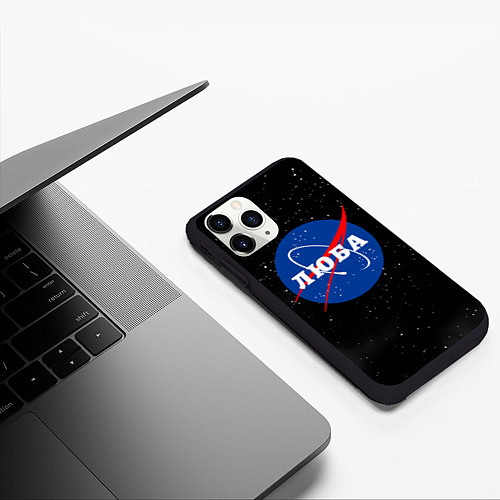 Чехол iPhone 11 Pro матовый Люба Наса космос / 3D-Черный – фото 3