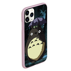 Чехол iPhone 11 Pro матовый Totoro in rain forest, цвет: 3D-розовый — фото 2