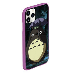 Чехол iPhone 11 Pro матовый Totoro in rain forest, цвет: 3D-фиолетовый — фото 2