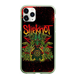 Чехол iPhone 11 Pro матовый Slipknot satan, цвет: 3D-салатовый