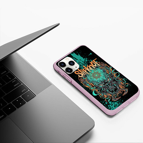 Чехол iPhone 11 Pro матовый Slipknot monster / 3D-Розовый – фото 3