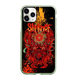 Чехол iPhone 11 Pro матовый Slipknot - red monster, цвет: 3D-салатовый