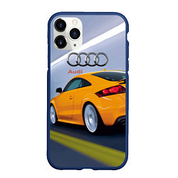 Чехол iPhone 11 Pro матовый Audi TT мчится в тоннеле, цвет: 3D-тёмно-синий