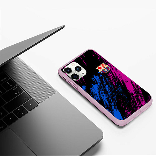 Чехол iPhone 11 Pro матовый Фк барса / 3D-Розовый – фото 3