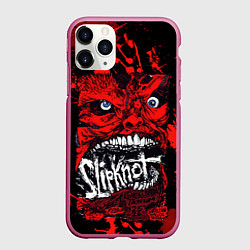 Чехол iPhone 11 Pro матовый Slipknot red blood, цвет: 3D-малиновый