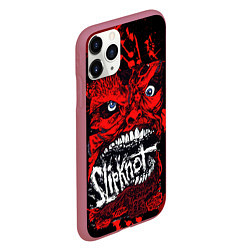 Чехол iPhone 11 Pro матовый Slipknot red blood, цвет: 3D-малиновый — фото 2