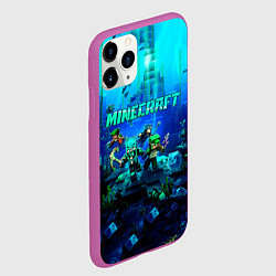 Чехол iPhone 11 Pro матовый Minecraft water, цвет: 3D-фиолетовый — фото 2