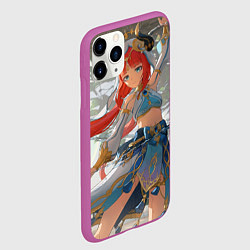 Чехол iPhone 11 Pro матовый Нилу Геншин Импакт, цвет: 3D-фиолетовый — фото 2
