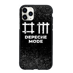 Чехол iPhone 11 Pro матовый Depeche Mode с потертостями на темном фоне, цвет: 3D-черный