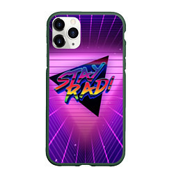 Чехол iPhone 11 Pro матовый Retro wave triangle, цвет: 3D-темно-зеленый