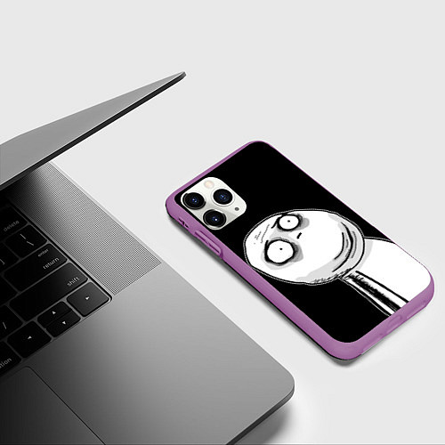 Чехол iPhone 11 Pro матовый Мемные стикеры - Отчаяние / 3D-Фиолетовый – фото 3