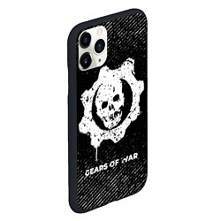 Чехол iPhone 11 Pro матовый Gears of War с потертостями на темном фоне, цвет: 3D-черный — фото 2