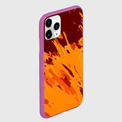 Чехол iPhone 11 Pro матовый Лава - брызги, цвет: 3D-фиолетовый — фото 2
