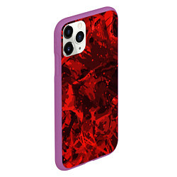 Чехол iPhone 11 Pro матовый Красные кляксы, цвет: 3D-фиолетовый — фото 2