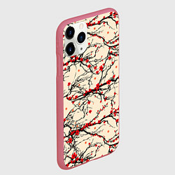 Чехол iPhone 11 Pro матовый Sakura flowers, цвет: 3D-малиновый — фото 2