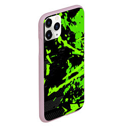 Чехол iPhone 11 Pro матовый Black & Green, цвет: 3D-розовый — фото 2