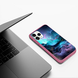 Чехол iPhone 11 Pro матовый Спящий космос, цвет: 3D-малиновый — фото 2