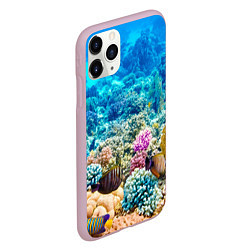 Чехол iPhone 11 Pro матовый Дно морское, цвет: 3D-розовый — фото 2