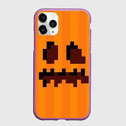 Чехол iPhone 11 Pro матовый Тыква - Майнкрафт - Хеллоуин, цвет: 3D-фиолетовый