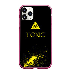 Чехол iPhone 11 Pro матовый TOXIC - Биологическая опасность, цвет: 3D-малиновый