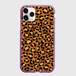 Чехол iPhone 11 Pro матовый Леопардовый цвет, цвет: 3D-фиолетовый