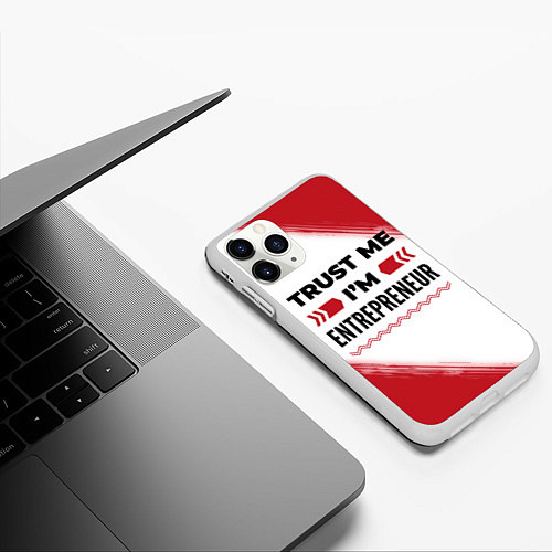 Чехол iPhone 11 Pro матовый Trust me Im entrepreneur white / 3D-Белый – фото 3