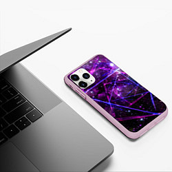 Чехол iPhone 11 Pro матовый Triangle space - Neon - Geometry, цвет: 3D-розовый — фото 2