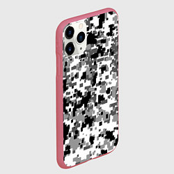 Чехол iPhone 11 Pro матовый Городской пиксель камуфляж, цвет: 3D-малиновый — фото 2