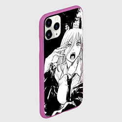 Чехол iPhone 11 Pro матовый Возмущенная Пауэр - Человек бензопила, цвет: 3D-фиолетовый — фото 2
