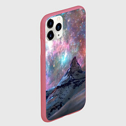 Чехол iPhone 11 Pro матовый Снежная вершина и бесконечное космическое простран, цвет: 3D-малиновый — фото 2