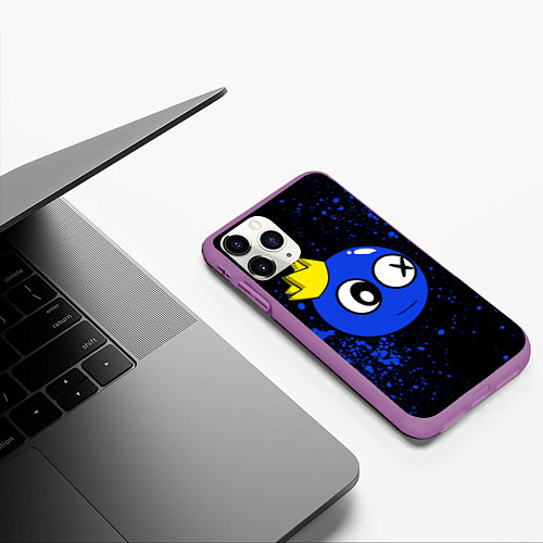 Чехол iPhone 11 Pro матовый Радужные друзья - Синий в короне / 3D-Фиолетовый – фото 3