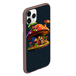Чехол iPhone 11 Pro матовый Сказочный домик из гриба, цвет: 3D-коричневый — фото 2