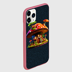 Чехол iPhone 11 Pro матовый Сказочный домик из гриба, цвет: 3D-малиновый — фото 2