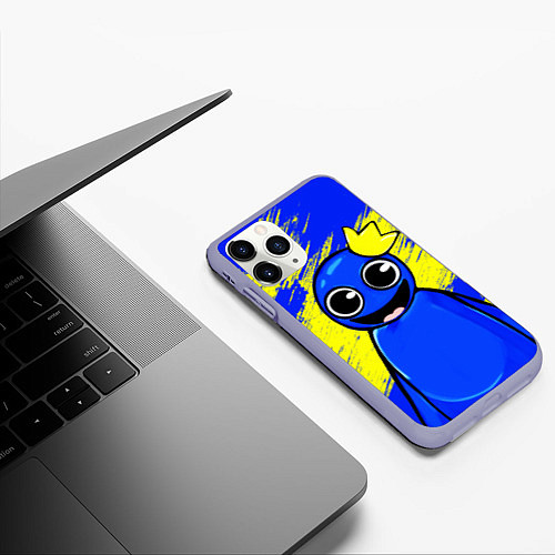 Чехол iPhone 11 Pro матовый Радужные друзья радостный Синий / 3D-Светло-сиреневый – фото 3