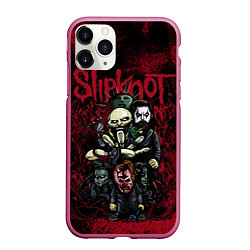 Чехол iPhone 11 Pro матовый Slipknot art, цвет: 3D-малиновый