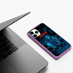 Чехол iPhone 11 Pro матовый Slipknot blue, цвет: 3D-фиолетовый — фото 2