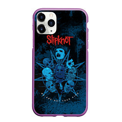 Чехол iPhone 11 Pro матовый Slipknot blue, цвет: 3D-фиолетовый