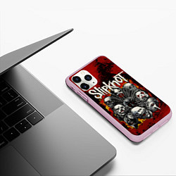 Чехол iPhone 11 Pro матовый Slipknot rock, цвет: 3D-розовый — фото 2