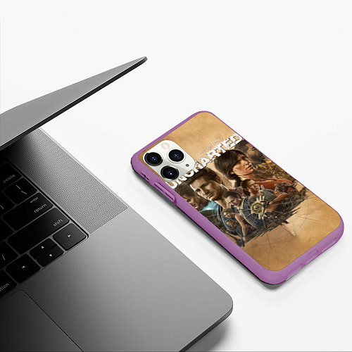 Чехол iPhone 11 Pro матовый Uncharted: Legacy of Thieves Collection / 3D-Фиолетовый – фото 3