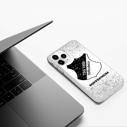 Чехол iPhone 11 Pro матовый Hoffenheim с потертостями на светлом фоне / 3D-Белый – фото 3