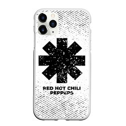 Чехол iPhone 11 Pro матовый Red Hot Chili Peppers с потертостями на светлом фо, цвет: 3D-белый