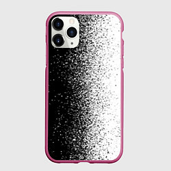 Чехол iPhone 11 Pro матовый Брызги красок - Черно-белый, цвет: 3D-малиновый