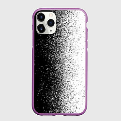 Чехол iPhone 11 Pro матовый Брызги красок - Черно-белый, цвет: 3D-фиолетовый