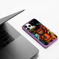 Чехол iPhone 11 Pro матовый Five Nights at Frеddys, цвет: 3D-фиолетовый — фото 2