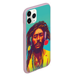 Чехол iPhone 11 Pro матовый В стиле Боба Марли и регги, цвет: 3D-розовый — фото 2