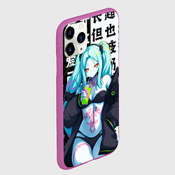 Чехол iPhone 11 Pro матовый Просто Ребекка - Киберпанк аниме, цвет: 3D-фиолетовый — фото 2