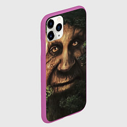 Чехол iPhone 11 Pro матовый Дерево с лицом мем Мудрое дерево, цвет: 3D-фиолетовый — фото 2